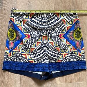 Flying Tomato High Waist Blue and Yellow Shorts